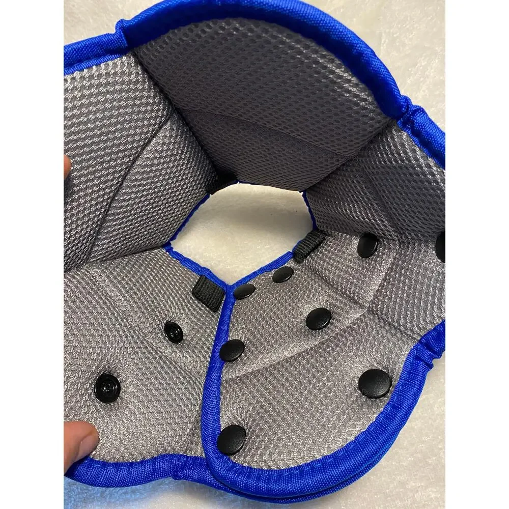 NEW Blue Plush E Collar Size Small, With Snap Shut Buttons, Adjustable